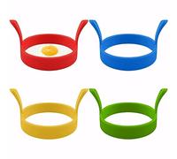 Lanjue 4 Pcs Silicone Egg Rings, Round Egg Ring Mold Non-Stick Fried Egg Ring Egg Cooking Rings Heat-Resistant Pancake Rings for Saucepan Frying Perfect Fried Eggs Mcmuffin Crumpets