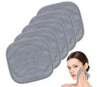 Lanjue 5 Pack Makeup Remover Cloths, 20 X 20 Cm Flannel Face Cloths, Grey | Soft Reusable Pads, Suitable for All Skin Types, Quick-Dry, for Home, Travel, School, Dorm, Gym, Daily Care, Grey Colors