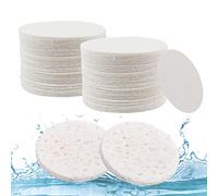 Lanjue 60 Count Facial Sponges Cleansing, White Compressed Face Sponges Cleansing Natural Wood Pulp Cotton Face Washing Sponge Cosmetic Sponges for Makeup Removal Exfoliating(2.5 Inch)