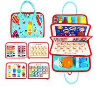 Lanjue Busy Board for Toddlers, Montessori Sensory Toys Activity Board for Fine Motor Skills Preschool Educational Toys for 1-6 Year Old Boys Girls Gifts Interesting Toddler Toy