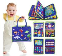 Lanjue Busy Board Sensory Toys for Babies, 22 in 1 Toddlers Activity Educational Learning Fine Motor Skills Preschool Montessori Toddler Travel 1+ Year Old Girls Boys (Dinosaur), Medium (LM-0756)
