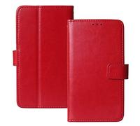Lankashi Book Stand Premium Retro Business Flip Leather Protector TPU Silicone Case For Nokia 105 (2019) Cover Etui Wallet (Red)