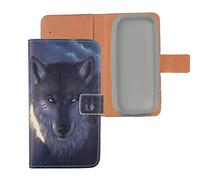 Lankashi Painted Flip Wallet-Design PU Leather Cover Skin TPU Silicone Protection Case For Nokia 105 (2019) (Wolf Design)