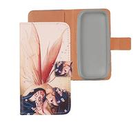 Lankashi Painted Flip Wallet-Design PU Leather Cover Skin TPU Silicone Protection Case For Nokia 105 (2019) (Wing Girl Design)