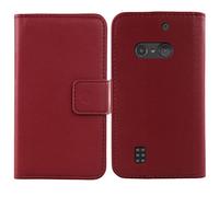 Lankashi Premium Genuine Real Flip Folder Folio Leather Case For Doro 5860/5861 2.8" Book Wallet Business Phone Protection Protector Cover Skin Pouch Etui (Dark Red)