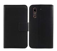 Lankashi Premium Genuine Real Flip Folder Folio Leather Case For Doro 8080 / Doro 8062 5.7" Book Wallet Business Phone Protection Protector Cover Skin Pouch Etui (Black)