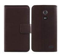 Lankashi Premium Genuine Real Flip Folder Folio Leather Case For Doro Liberto 8031 8030 4.5" Book Wallet Business Phone Protection Protector Cover TPU Silicone Skin Pouch Etui (Dark Borwn)