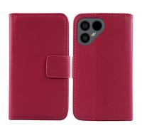 Lankashi Premium Genuine Real Flip Folder Folio Leather Case For Fairphone 4 6.3" Book Wallet Business Phone Protection Protector Cover Skin Pouch Etui (Rose)