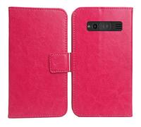 Lankashi PU Flip Leather Case For Doro 1370/1372 2.4" Wallet Folder Folio Cover Skin Protection Protector Shell Book-Style (Rose)