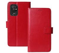 Lankashi Stand Premium Retro Business Flip Leather Case Protector Bumper For Doro 8100/8100 Plus / 8110/8110 Plus / 8210/8220 / 8200/8200 Plus TPU Silicone Protection Phone (Red)