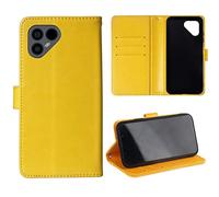 Lankashi Stand Premium Retro Business Flip Leather Case Protector Bumper For Fairphone 4 6.3" Protection Phone Cover Skin Folio Book Card Slot Wallet Magnetic (Yellow)