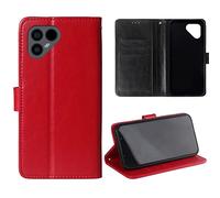 Lankashi Stand Premium Retro Business Flip Leather Case Protector Bumper For Fairphone 4 6.3" Protection Phone Cover Skin Folio Book Card Slot Wallet Magnetic (Red)