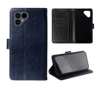 Lankashi Stand Premium Retro Business Flip Leather Case Protector Bumper For Fairphone 4 6.3" Protection Phone Cover Skin Folio Book Card Slot Wallet Magnetic (Dark Blue)