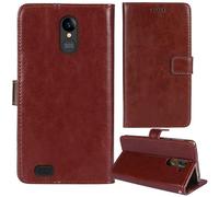 Lankashi Stand Premium Retro Business Flip Leather Case Protector Bumper For SPC ZEUS 4G / SPC ZEUS 4G PRO 5.5" Protection Phone Cover Skin Folio Book Card Slot Wallet Magnetic (Brown)