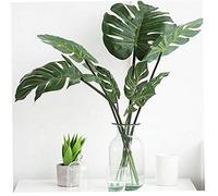 Lankater 10pcs Artificial Leaves Monstera Leaves Stems Tropical Plant Simulation Leaves for Jungle Beach Theme Party Table Decorations (l)