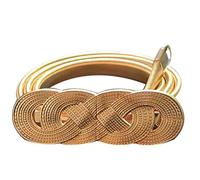Lankater 1pc Women's Stretch Dress Belt, Elastic Waist Strap Belts for Dresses Decorative Waistband, Gold Belt Twist Shape Clasp