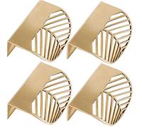 Lankater 4pcs Leaf Shape Cabinet Pulls Brass Gold Furniture Handles Kitchen Door Copper Drawer Pull Knobs