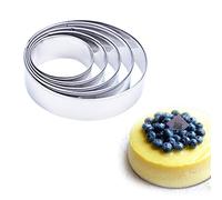 Lankater 5pcs/set Round Cookie Cutter Pastry Cutters, Round Biscuit Cutters Ring, Circle Cookie Cutter, Pastry Donut Fondant Baking Mold, Diy Tool