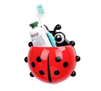 Lankater Cartoon Ladybug Toothbrush Holder Toothpaste Bathing Gadgets Storage Organizer with Suction Cup Random Color