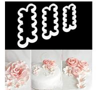 Lankater Rose Flowers Cutting Mold Fondant Print Cookie Cutter Diy Baking Tool 3pcs/set