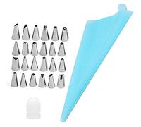 Lankater Silicone Piping Bags and Nozzle,Silicone Icing Piping Cream Pastry Bag and 26 Pcs Piping Nozzle Set for Cake Decorating