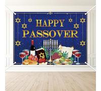 LANKBACK Happy Passover Backdrop Jewish Passover Holiday Party Decorations 7 * 5ft