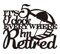 LANKBACK It's 5 O'clock Everywhere I'm Retired Cake Topper Funny Retirement Party Decorations I'm Retired Ask Someone Else Going Away Farewell Party Decorations Blue