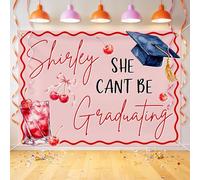 LANKBACK Shirley She Can't Be Graduating Backdrop Shirley Temple Bar Grad Party Decorations Shirley She's Not Graduating Graduation Party Decorations 150 * 90cm