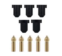 LANKEGU 5 Pieces K1 Brass Nozzles and Silicone Socks for K1 3D Printer, 5 Pieces High Speed 0.4mm Nozzle Set and 5 Pieces Silicone Socks for K1, K1 Max, Ender 3 V3 KE, CR-10 SE, CR-M4
