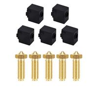 LANKEGU 5PCS Nozzles and Silicone Socks for Kobra 2, 3D Printer Accessories 5PCS 0.4mm Brass Nozzles and 5PCS Silicone Socks for Kobra 2
