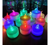 Lanker 24 Pack LED Tea Lights Candles, 7 Color Changing Flameless Tealights, Long Lasting Battery Operated Fake Candles, Decoration for Wedding, Halloween and Christmas (Multi-Color -24pcs)