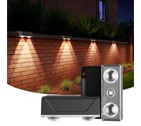 Lankey Sound Solar Garden Lights for Fence, Outdoor Wall Lights with 3 Modes, Waterproof Fence Lights Solar Powered for Garden, Fence, Yard, Front Door, Pathway, Stair (2 Pack)