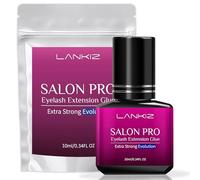 LANKIZ Eyelash Glue, 8 Week Max Retention Eyelash Extension Glue, 1-2s Instant Bond Lash Glue, 10ML PRO UPGRADE Low Fume Sensitive Black Adhesive, Professional Use