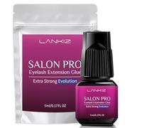 LANKIZ Eyelash Glue, 8 Week Max Retention Eyelash Extension Glue, 1-2s Instant Bond Lash Glue, 5ML PRO UPGRADE Low Fume Sensitive Black Adhesive, Professional Use