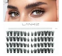 LANKIZ Manga Lashes - Individual Anime Lash Clusters, Doll Manhua Eyelashes, DIY Wispy Manga Lash Clusters with Bottom Lashes, False Lash Extension at Home