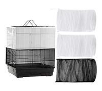 Lanko 3Pcs Large Adjustable Bird Cage Cover Seed Catcher Universal Birdcage Nylon Mesh Net Cover Soft Skirt Guard