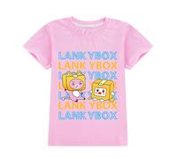 LANKYBOX Boys Tshirt Cartoon Cotton Summer T-Shirt Short Sleeve Boxy Crewneck Top Tee for Little Kids (UK, Age, 5 Years, 6 Years, Regular, Pink)