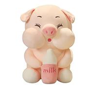 LANKYBOX plushies Stuffed Animal Plush Toy, Soft Kawaii Baby Pig Drinking Milk Plush Doll, Pink Decorative Throw Pillow in Girls' Room, for Birthday Christm Valentine's Day Gifts