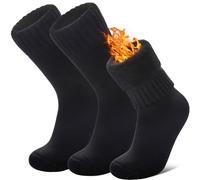 LANLEO Women Men Thermal Socks Warm Winter Extra Thick Insulated Heated Ski Crew Boot Socks for Cold Weather, Black, L