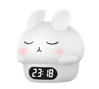 lanliflying Bunny Clock | Sleep Training Night Lights | Rabbit Silicone Pat Light, Rabbit Digital Alarm Clock, Fun Rabbit Wake up Lamp for Bedroom Kids Living