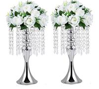 LANLONG Wedding Centerpiece Vases, Road-Leading Stands, Acrylic Crystal Chandelier Stands for Decor, Engagement, Anniversary Parties
