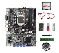 Lanlousy B75 ETH Miner Motherboard 8XUSB+G1610 CPU+DDR4 4G RAM+128G SSD+64G USB Driver+Fan+SATA Cable+Switch Cable+Thermal Grease