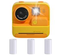 Lanlousy Children Instant Camera HD 1080P Video Photo Digital Print Dual Lens Photography with Print Paper Camera,Yellow
