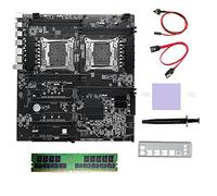 Lanlousy X99 Dual Motherboard CPU Motherboard +DDR4 8G RECC RAM+SATA Cable+Thermal Pad LGA 2011 PCI-E16X 8XDDR4 Slot X99 X8 for ALEO Mining