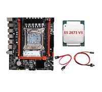 Lanlousy X99(X99H) Motherboard Kit Server Memory Slot Gaming Motherboard with E5 2673 V3 CPU+Switch Cable+SATA Cable LGA2011-V3 DDR3X4 RAM M.2 NVME PCI-E 3.0 X16 SATA3.0