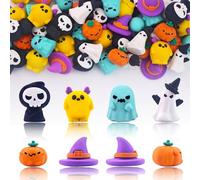 LanMa Halloween Erasers for Kids 96 Pack 3D Pumpkin Ghost Erasers for Halloween Trick or Treat Bags,Party Favors, Classroom Prizes
