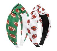 Lanmerry Football Headbands for Girls Hair Accessories for Football Parties Women Knotted Fashion Rugby Headband Big Bowl Super Bowl Women Outfits