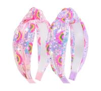 Lanmerry Sequin Headbands for Girls Glitter Hairbands Womens Knotted Headband Sparkly Hair Accessories Girls Bow Headband 4-6 Cosplay Gifts