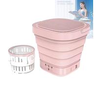 LANMFU 9L Mini Foldable Washer and Dryer, Portable Small Timer Laundry Washer Automatic Electric Washer Machine, Small Household Appliances with Dehydration, Energy Saving Home Travel B