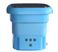 LANMFU Mini Portable Washing Machine, 6.5L Foldable Washing Machine, with 3 Modes Cleaning Half Automatic Washt, Travel Washing Machine with Soft Spin Dry for Socks, Underwear B